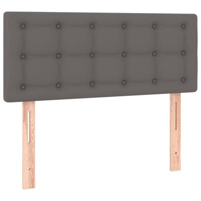 Boxspring met matras kunstleer grijs 140x200 cm