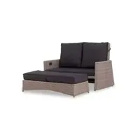 Tuinbank Lissabon Bruin Verstelbaar Voetenbank Lounge Bank Buiten Eurofar - thumbnail