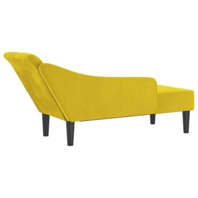 Chaise longue met kussens fluweel geel Chaise longue met kussens fluweel geel