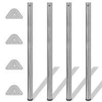 Tafelpoten geborsteld nikkel in hoogte verstelbaar 1100 mm - 4 stuks - thumbnail