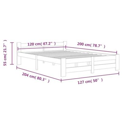 Bedframe massief grenenhout honingbruin 120x200 cm