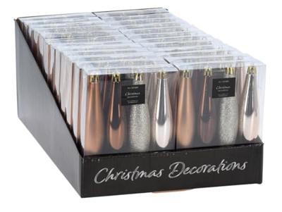 Kerstornament Kerstpegels Plastic 14cm Amber 4st