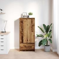 Kast met lade 55,5x34x119,5 cm spaanplaat hout oud hout - thumbnail