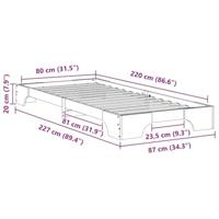 Bedframe met opslag Bruin 80 x 220 cm Massief grenenhout - thumbnail