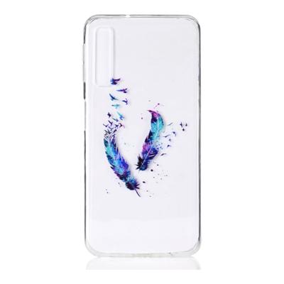 Shop4 - Samsung Galaxy A7 (2018) Hoesje - Zachte Back Case Veren en Vogels Shop4 - Samsung Galaxy A7 (2018) Hoesje - Zachte Back Case Veren en Vogels