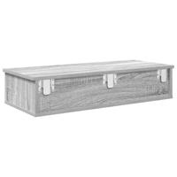 Wandschap met lades 80x31x17 cm bewerkt hout grijs sonoma eiken - thumbnail
