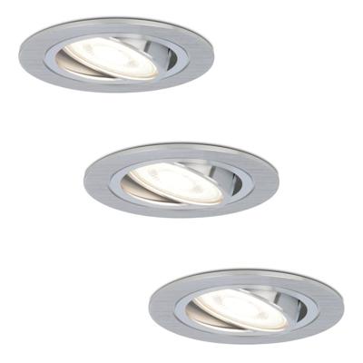 Set van 3 Chandler LED inbouwspots - GU10 4 Watt 345 Lumen - 6500K Daglicht wit - Dimbaar - Rond - Kantelbaar - IP20 Voor binnen - RVS Set van 3 Chandler LED inbouwspots - GU10 4 Watt 345 Lumen - 6500K Daglicht wit - Dimbaar - Rond - Kantelbaar - IP20 Voor binnen - RVS
