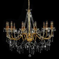 Kroonluchter met kralen 12xE14 goudkleurig - thumbnail