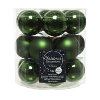 Decoris kerstballen glas dennengroen 4cm 18st - thumbnail