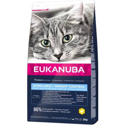 Eukanuba Adult Sterilised/Weight Control kip kattenvoer 2 kg Eukanuba Adult Sterilised/Weight Control kip kattenvoer 2 kg