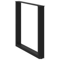 Eettafelpoten 2 st U-vormig 80x(72-73) cm staal zwart - thumbnail