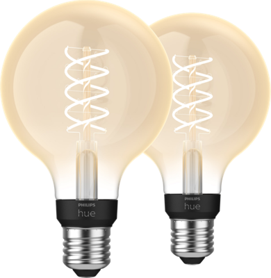 Philips Hue Filamentlamp White Globe E27 2-pack