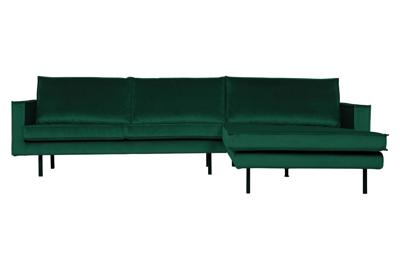 WOOOD Loungebank 'Rodeo' Rechts, Velvet, kleur Green Forest