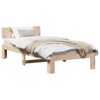 Bedframe met hoofdbord 75x190 cm van massief grenenhout - thumbnail
