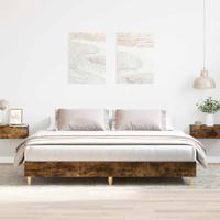 Bedframe zonder matras 200x200 cm spaanplaat gerookt eiken - thumbnail