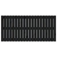 Wandhoofdbord 127,5x3x60 cm massief grenenhout zwart - thumbnail