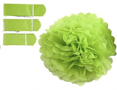 Creativ Company Pompon van papier, d 20+24+30 cm, 16 gr, lime groen, 3 stuk/ 1 doos