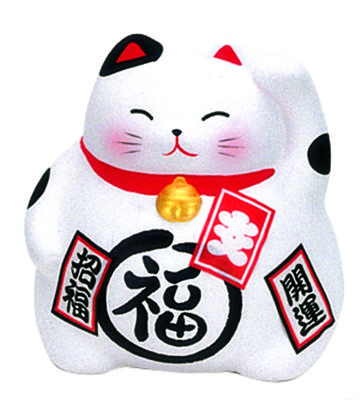 Witte Lucky Cats Figuur - The Oriental Shop - 9cm
