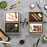 Princess 104040 dinner4 all pure gourmetstel zwart/bamboe - thumbnail