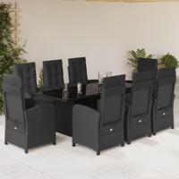 9-delige Tuinset poly rattan zwart - thumbnail