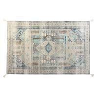 Tapijt DKD Home Decor Verouderde afwerking Blauw Katoen Arabisch (120 x 180 x 1 cm) - thumbnail