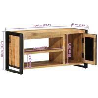 Schoenenbank Bruin 100 x 40 x 50 cm Massief mangohout - thumbnail