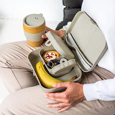 Koziol Bio-Circulair Pascal Ready lunchbox en bestekset - 6-delig - Grijs