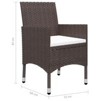5-delige Tuinset poly rattan en gehard glas bruin - thumbnail