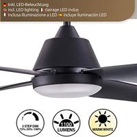 Beacon Plafondventilator met lampAria Led Ø 122cm zwart IP55 - 212998 - thumbnail