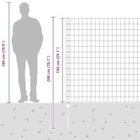 VidaXL Hek met paal grijs 1,5 x 10 m staal en pvc - thumbnail