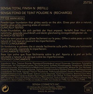 Sensai Total Finish Foundation SPF10 - Refill 11 g 103 Warm Beige Sensai Total Finish Foundation SPF10 - Refill 11 g 103 Warm Beige