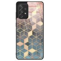 Samsung Galaxy A52 glazen hardcase - Cubes art - thumbnail