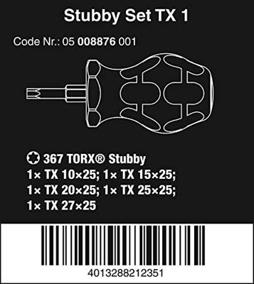 Wera Stubby | set | TX 1 | schroevendraaierset | TORX® | 5-delig - 05008876001 - thumbnail