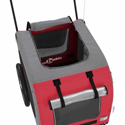 Fietskar voor huisdieren Rood en grijs 124,5 x 63,5 x 53 cm