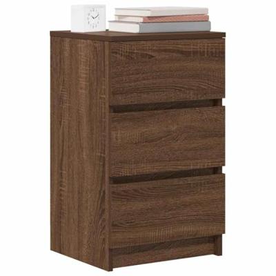 Nachtkastjes met 3 lades 2 st 39x35x65 cm bruin eikenkleurig
