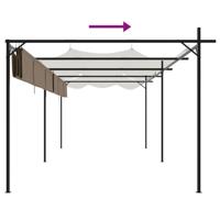 Pergola met uitschuifbaar dak 589x292x230 taupe - thumbnail