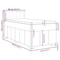 Boxspring met matras stof donkergrijs 80x200 cm - thumbnail