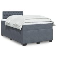 Boxspring met matras fluweel donkergrijs 120x190 cm - thumbnail
