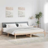 Bedframe Bruin en lichtgrijs 200 x 200 cm Massief grenenhout - thumbnail