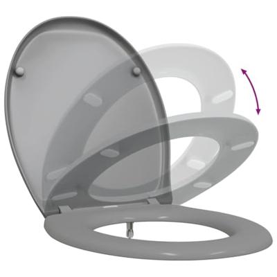 VidaXL Toiletzitting grijs 47 x 37 x 4 cm duroplast VidaXL Toiletzitting grijs 47 x 37 x 4 cm duroplast