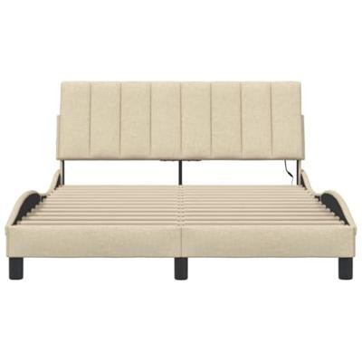 Bedframe zonder matras "Hanko" stof crèmekleurig 140x200 cm