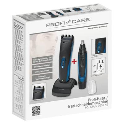 Profi-Care PC-HSM/R 3052 Tondeuse, Baardtrimmer, Oor- en neushaartrimmer Zwart, Blauw