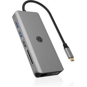 ICY BOX IB-DK4061-CPD Bedraad USB 3.2 Gen 1 (3.1 Gen 1) Type-C Grijs