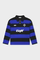Equalité Stripe Jersey Polo Heren Zwart/Blauw - Maat S - Kleur: ZwartBlauw | Soccerfanshop - thumbnail