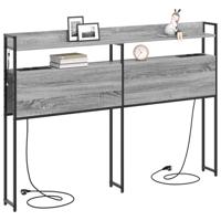 Opberghoofdbord met plank Grijs sonoma 135 cm Bewerkt hout - thumbnail