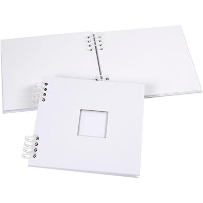 Creativ Company Spiraal gebonden scrapbook, afm 20x20 cm, 250 gr, wit, 1 stuk Creativ Company Spiraal gebonden scrapbook, afm 20x20 cm, 250 gr, wit, 1 stuk