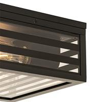 QAZQA Moderne buiten plafondlamp zwart glas 2-lichts IP44 - Reims - thumbnail