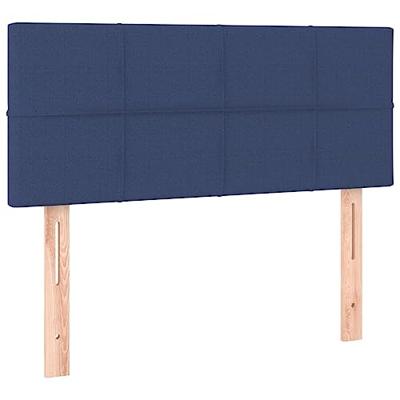 Boxspring met matras stof blauw 90x200 cm