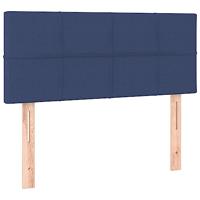 Boxspring met matras stof blauw 90x200 cm - thumbnail