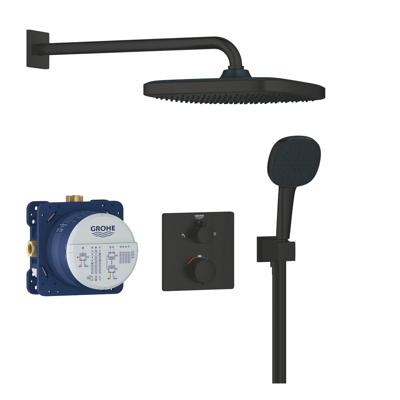 GROHE Precision Thermostat Perfect shower set met Vitalio Comfort 250 Mat Zwart